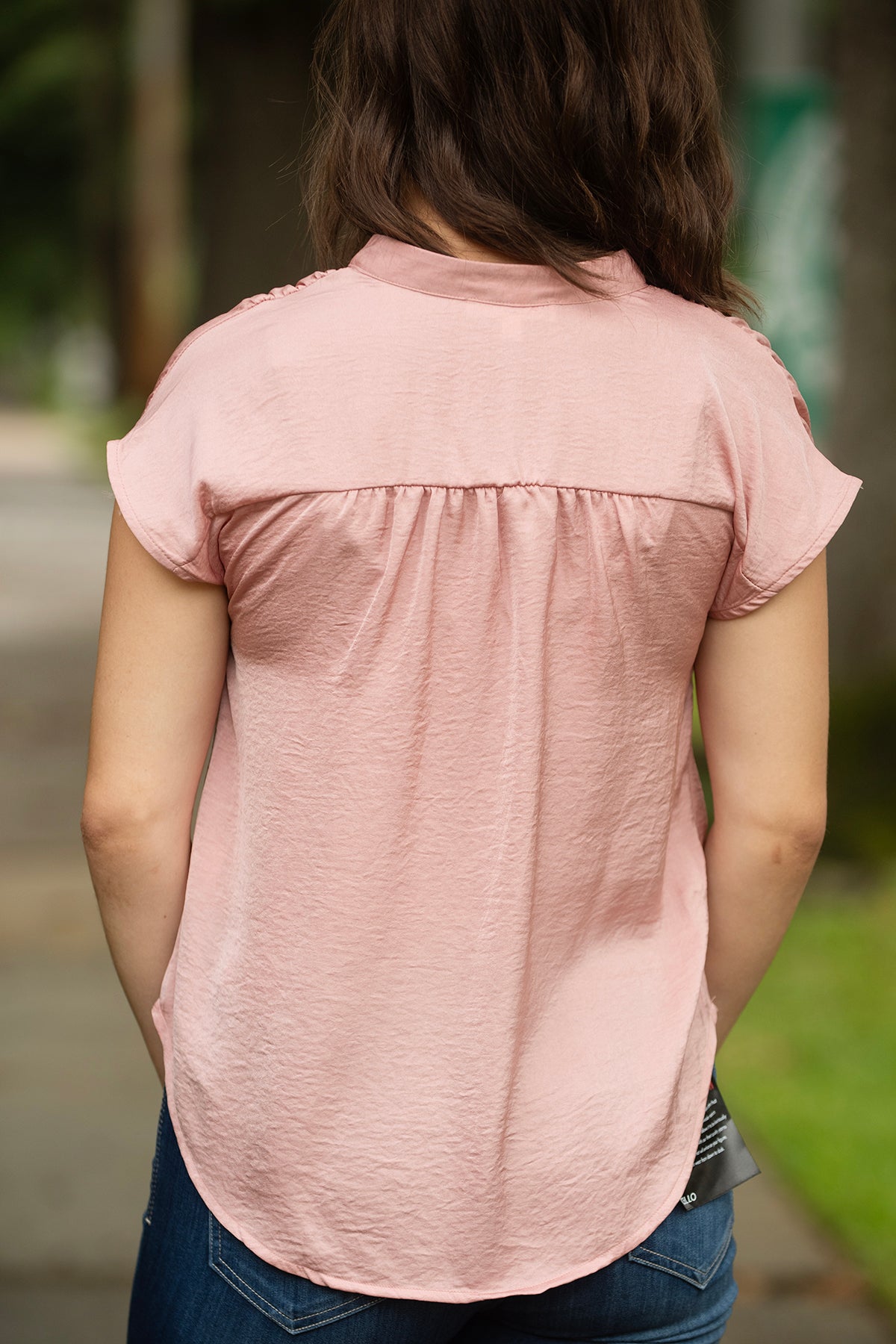 Dusty Pink Button Front Blouse