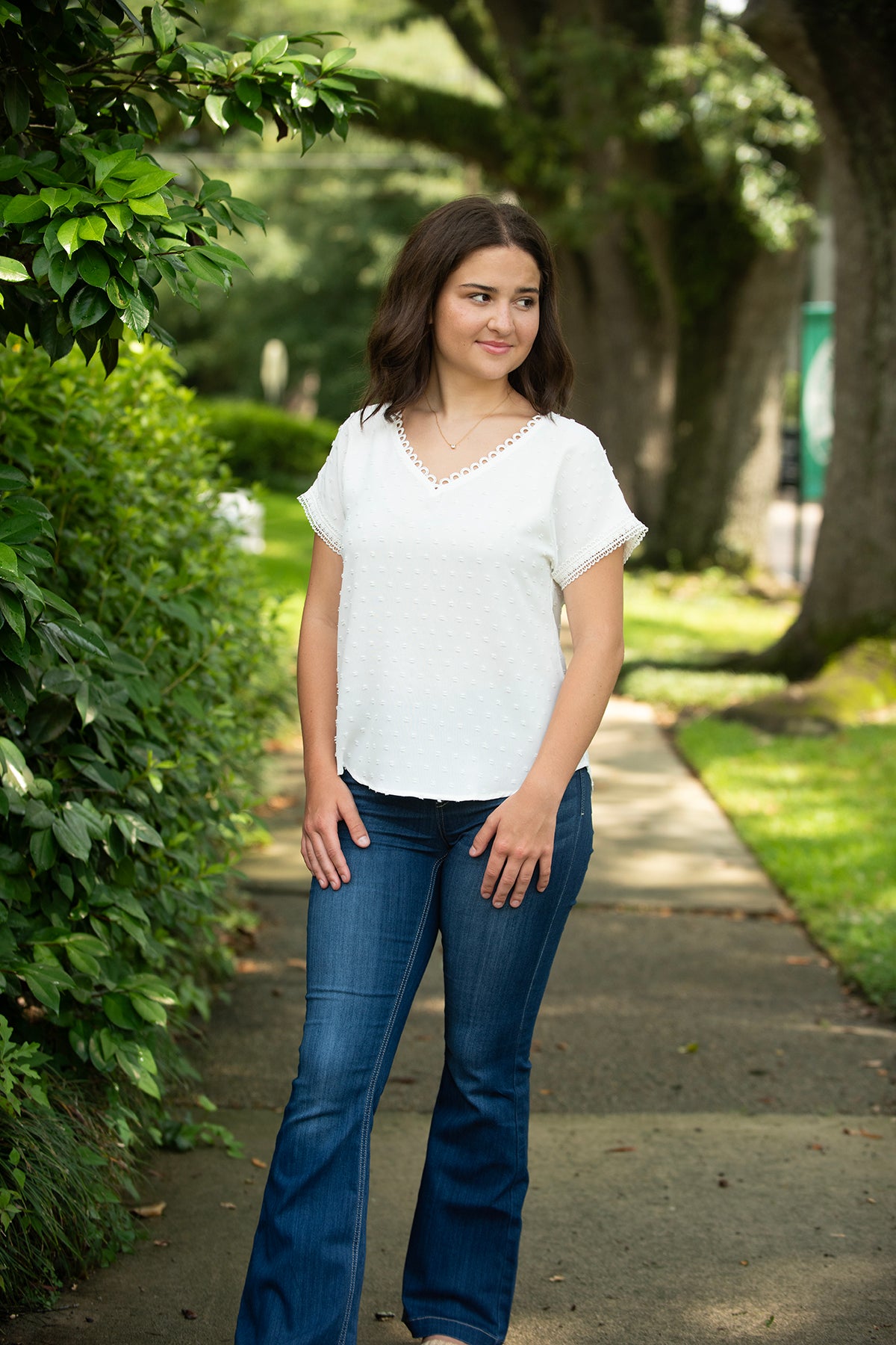 White Swiss Dot Blouse