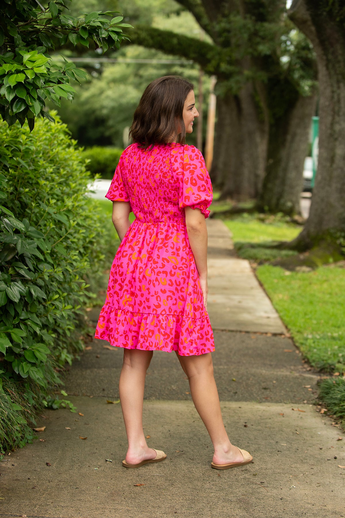 Neon Pink Leopard Print Dress