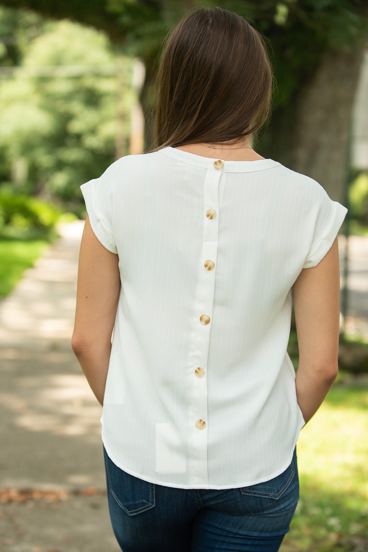 White Lace Floral Detail Top