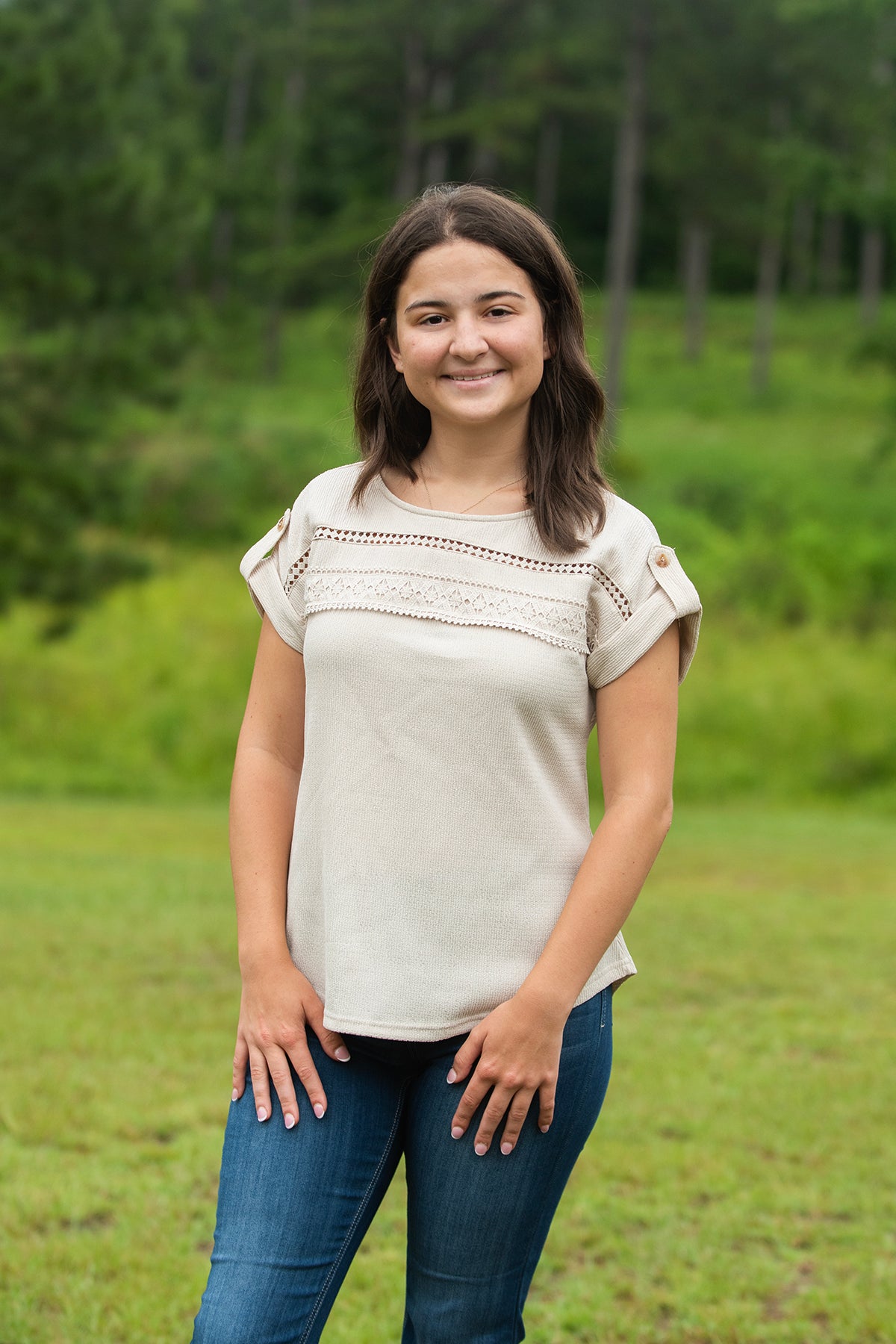 Tan Button Sleeved Blouse