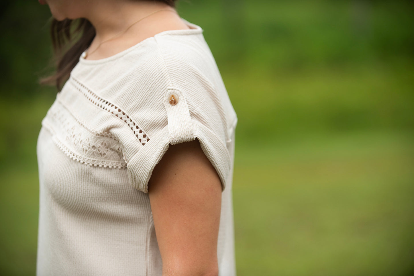 Tan Button Sleeved Blouse