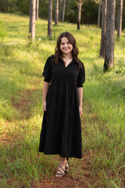 Black Collared Maxi Dress