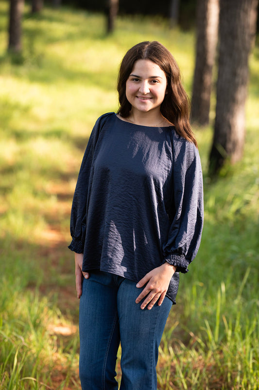 Midnight Blue 3/4 Sleeve Top